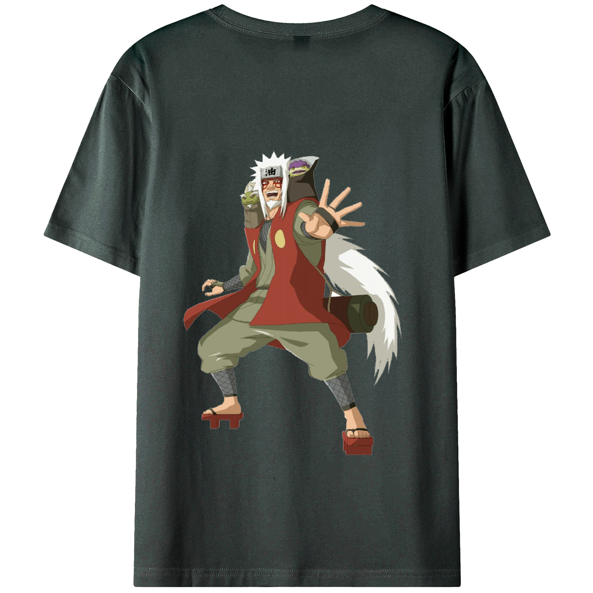 （画像用） NARUTO -ナルト- 自来也（じらいや） Jiraiya 綿100％ メンズ半袖Tシャツ（バックプリント） 通気性